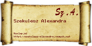 Szekulesz Alexandra névjegykártya